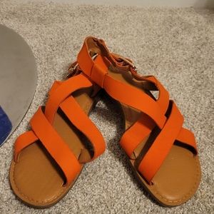 Franco Sarto Galavant orange leather sandals 5.5